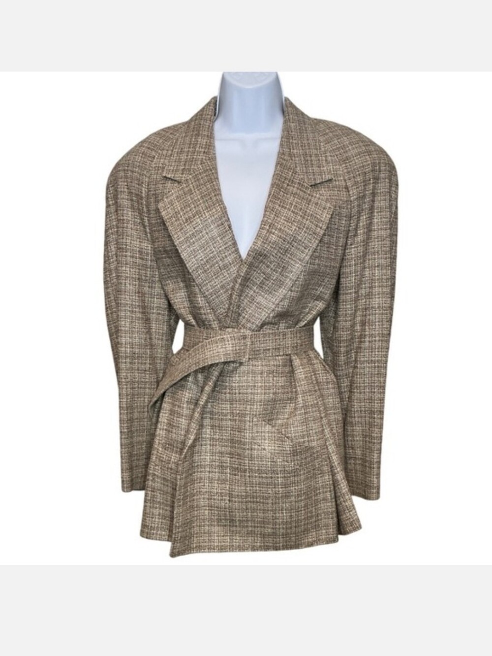 VINTAGE Cricketeer Academia Tweed Blazer With Belt, Size M